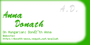 anna donath business card